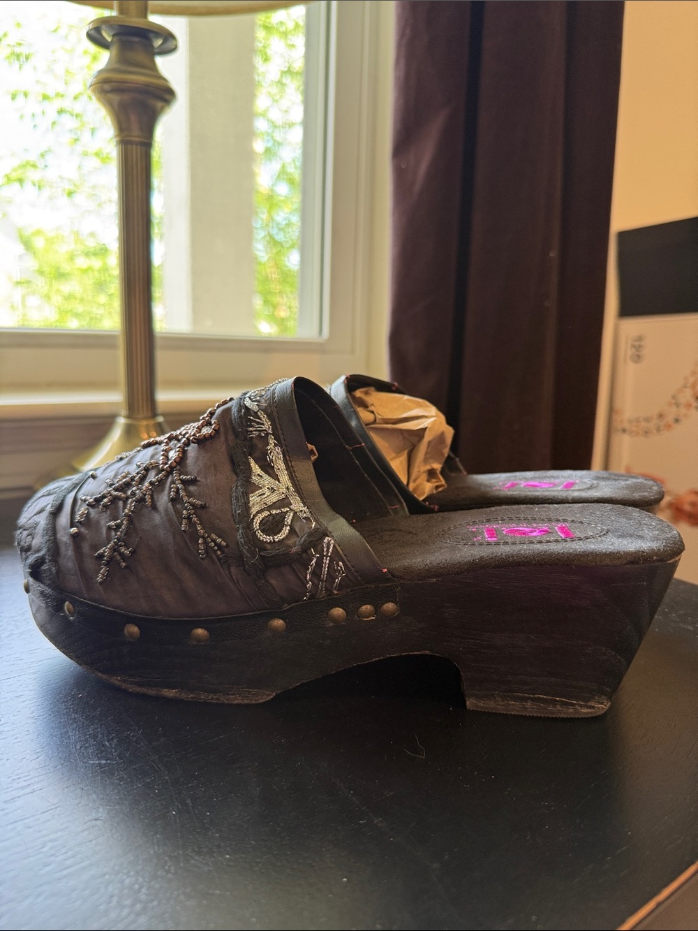 lei Black Embellished Slip-On Beaded Mules - Picture 6 of 6